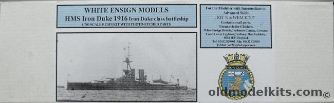 White Ensign 1/700 HMS Iron Duke (1916) Battleship, WEMK707 plastic model kit
